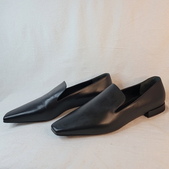 LOULOU STUDIO Carole Black Leather Loafers Pointed Toe Minimalist Flat 40 Italy - Picture 4 of 16